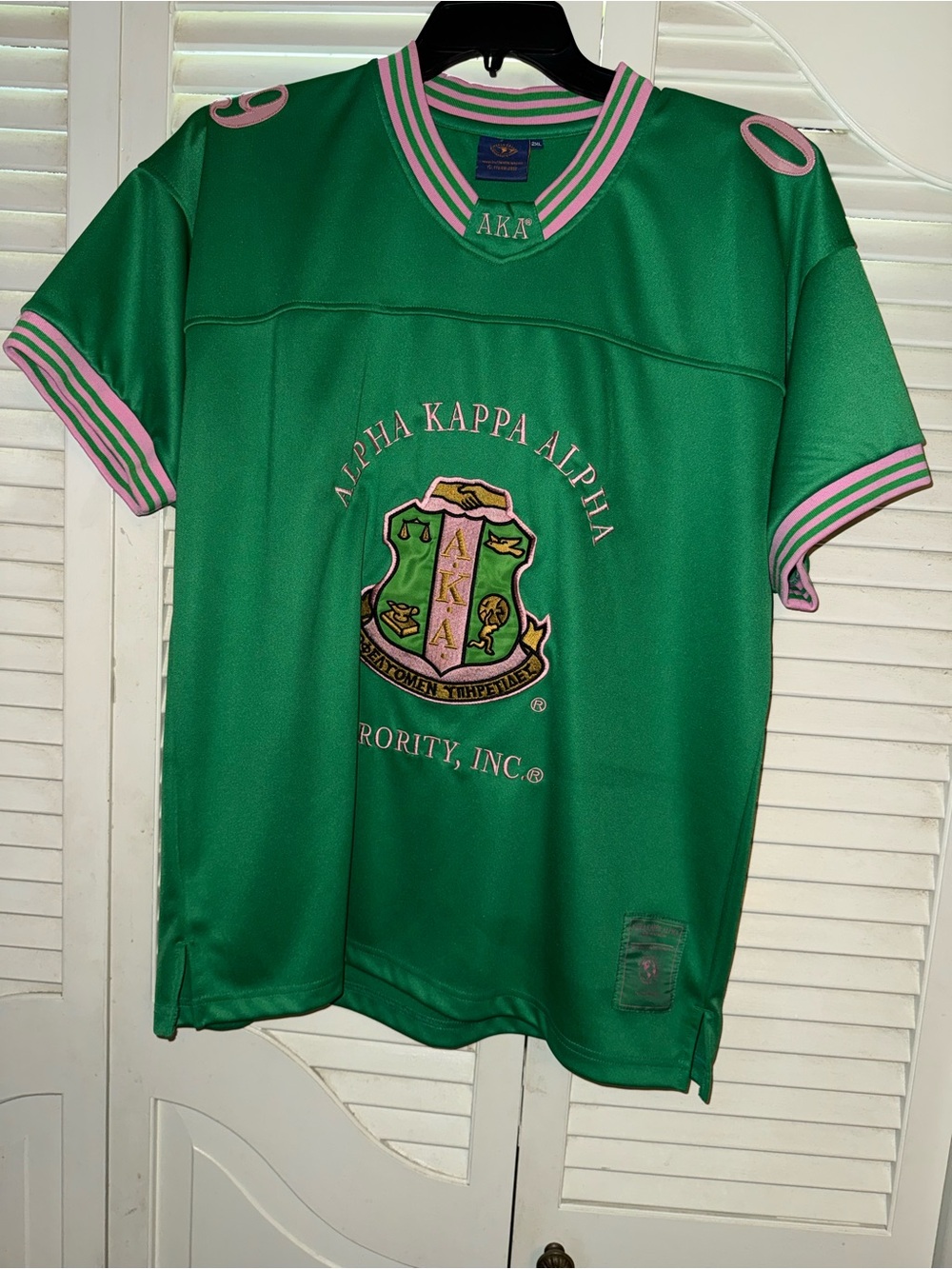Alpha Kappa Alpha Green & Pink Jersey 2x NWOT